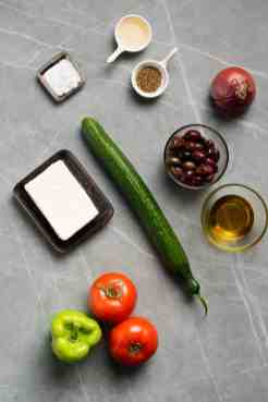 Authentic Greek salad Ingredients