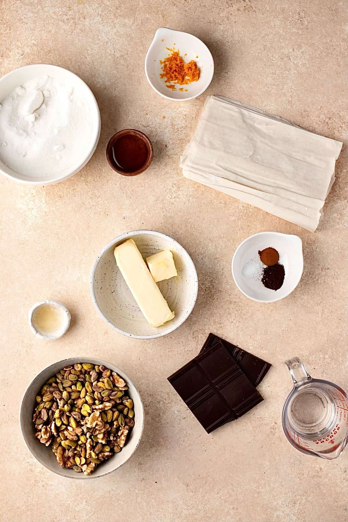 Chocolate Baklava Ingredients