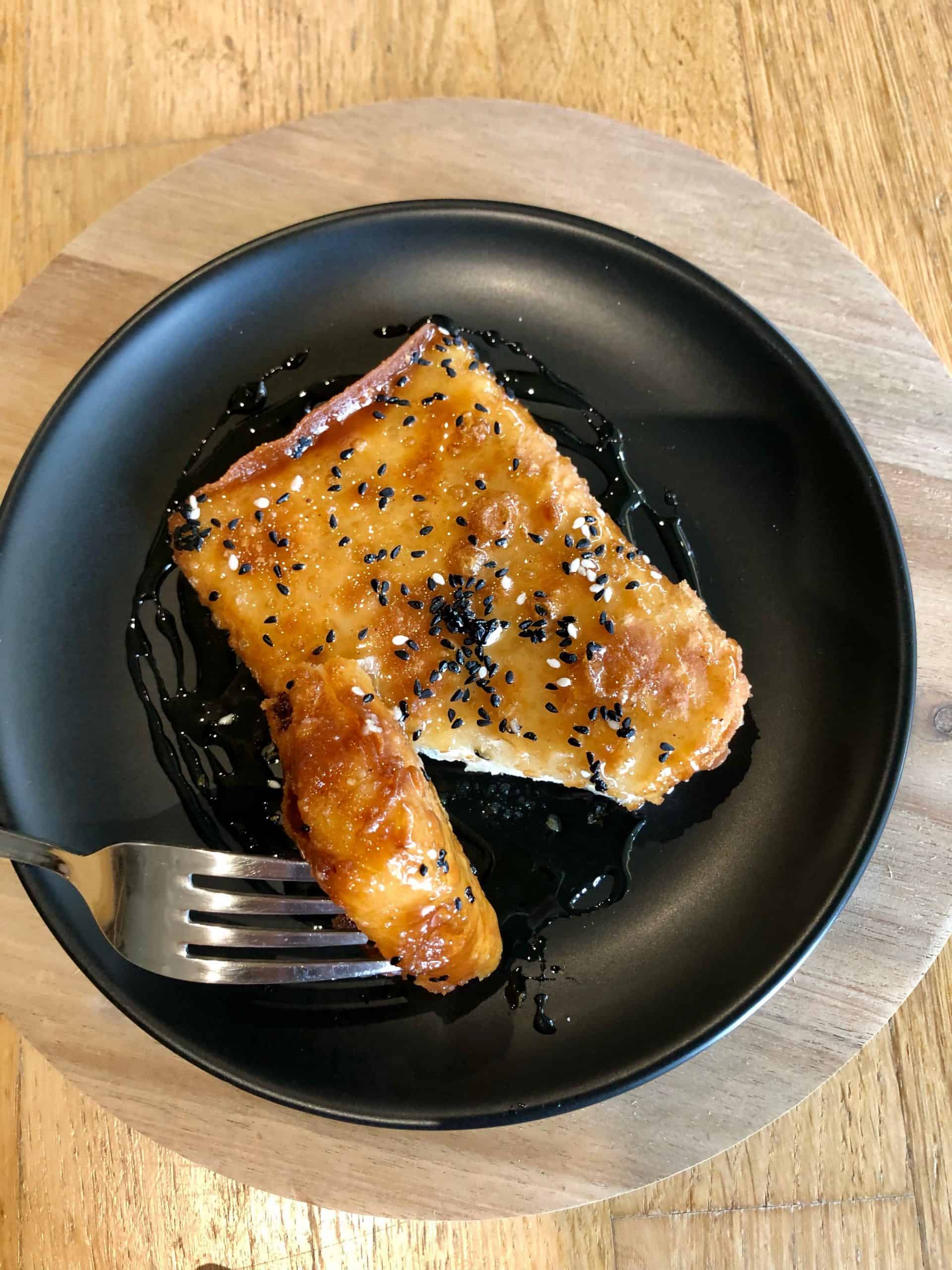 Feta cheese with Phyllo, Honey and Sesame seeds