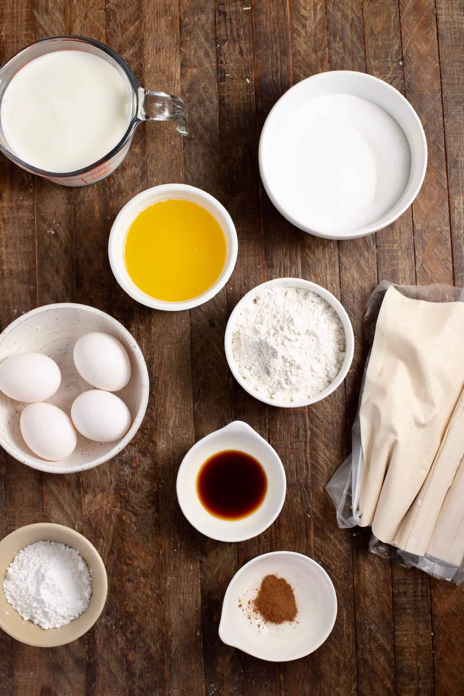 Greek Bougatsa ingredients