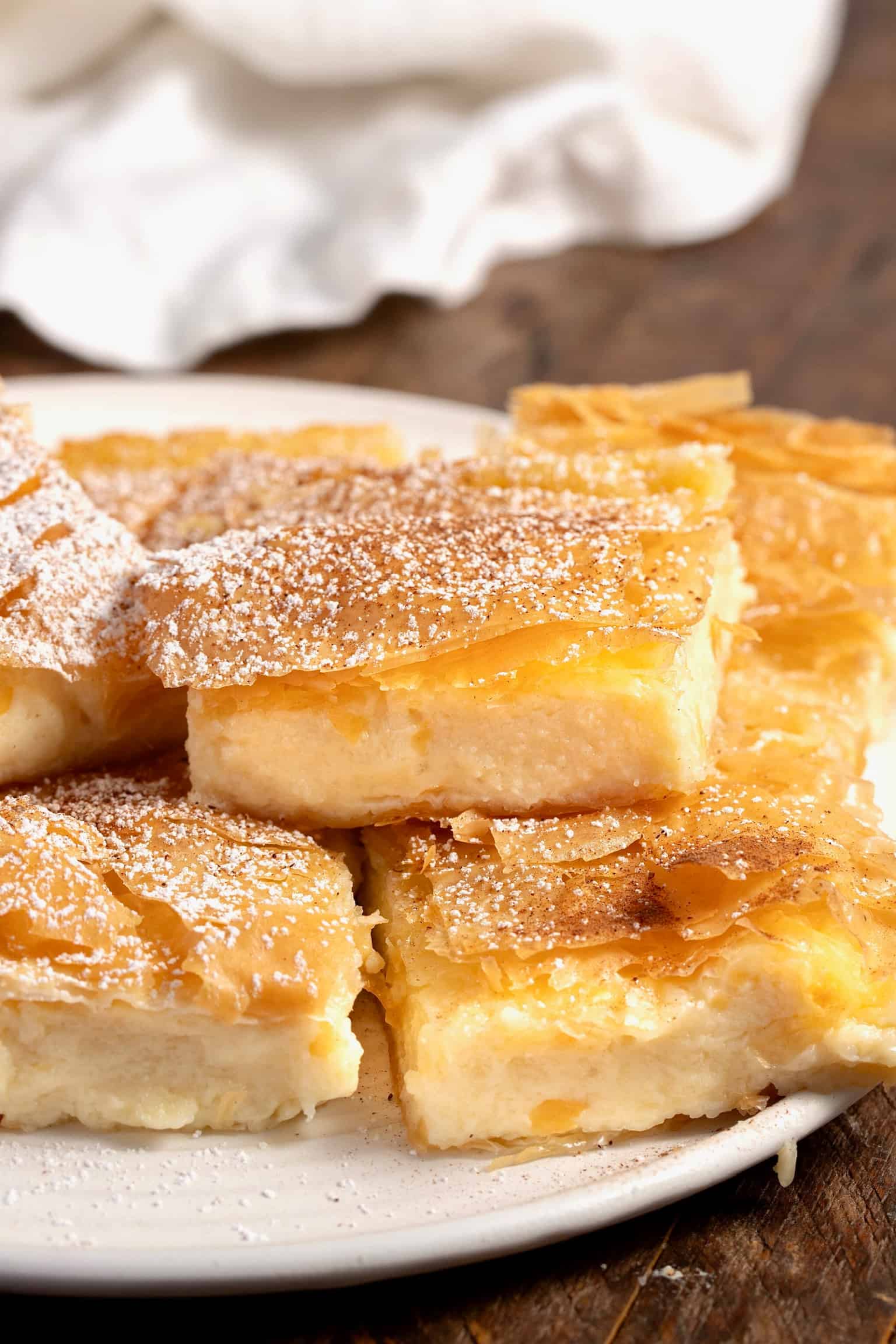 Greek Bougatsa recipe (Custard Pie with Phyllo and Cinnamon)