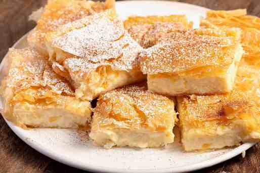 Greek Bougatsa recipe (Custard Pie with Phyllo and ground Cinnamon)