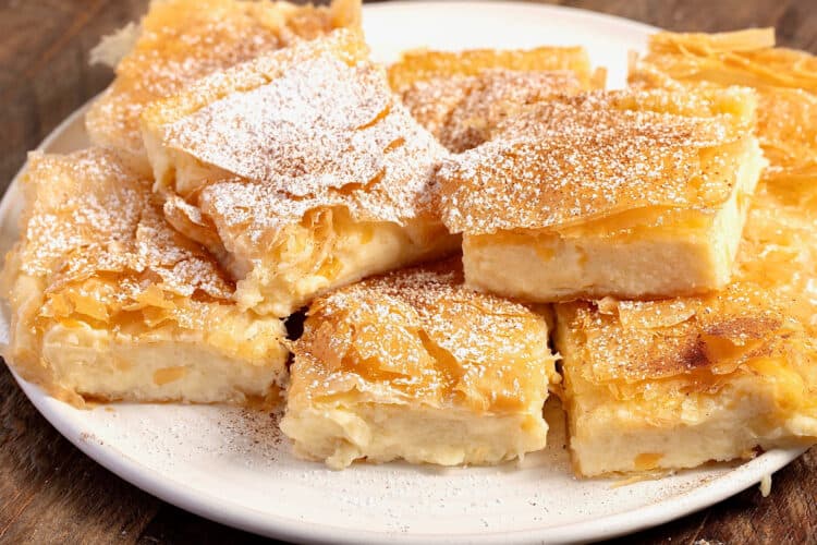 Greek Bougatsa recipe (Custard Pie with Phyllo and ground Cinnamon)