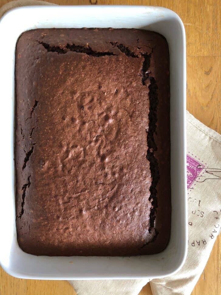 Greek chocolate cake in a pan