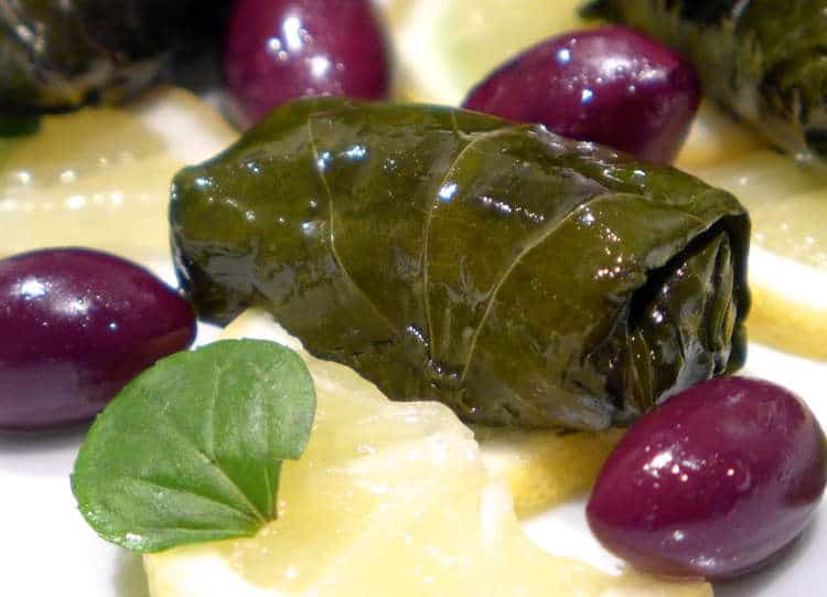 Greek Dolmades recipe (Dolmathes) - Stuffed Grape/ vine Leaves with rice