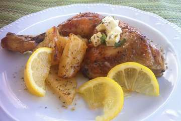 Greek Lemon Chicken with Crispy Potatoes (Kotopoulo Lemonato)