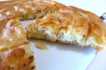 Greek 'snail'-shaped Cheese pie recipe (Kichi Kozanis)