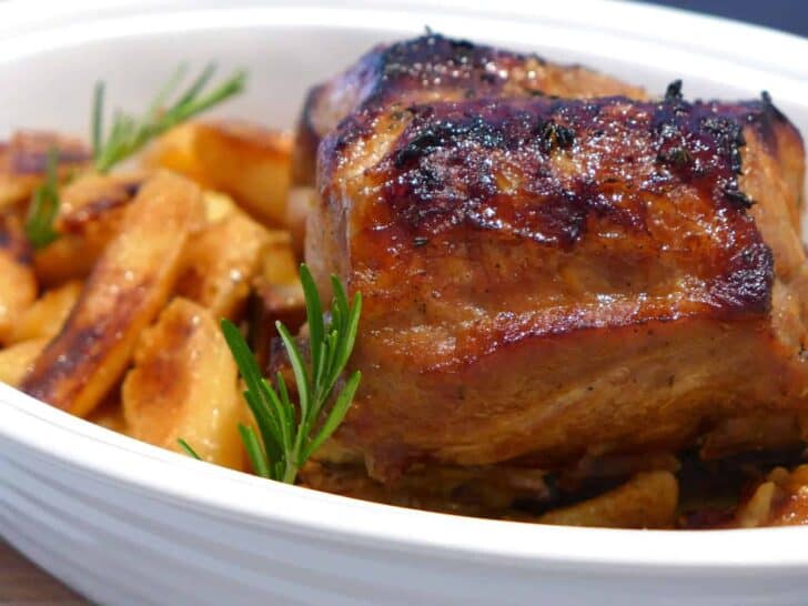 Greek style roast pork