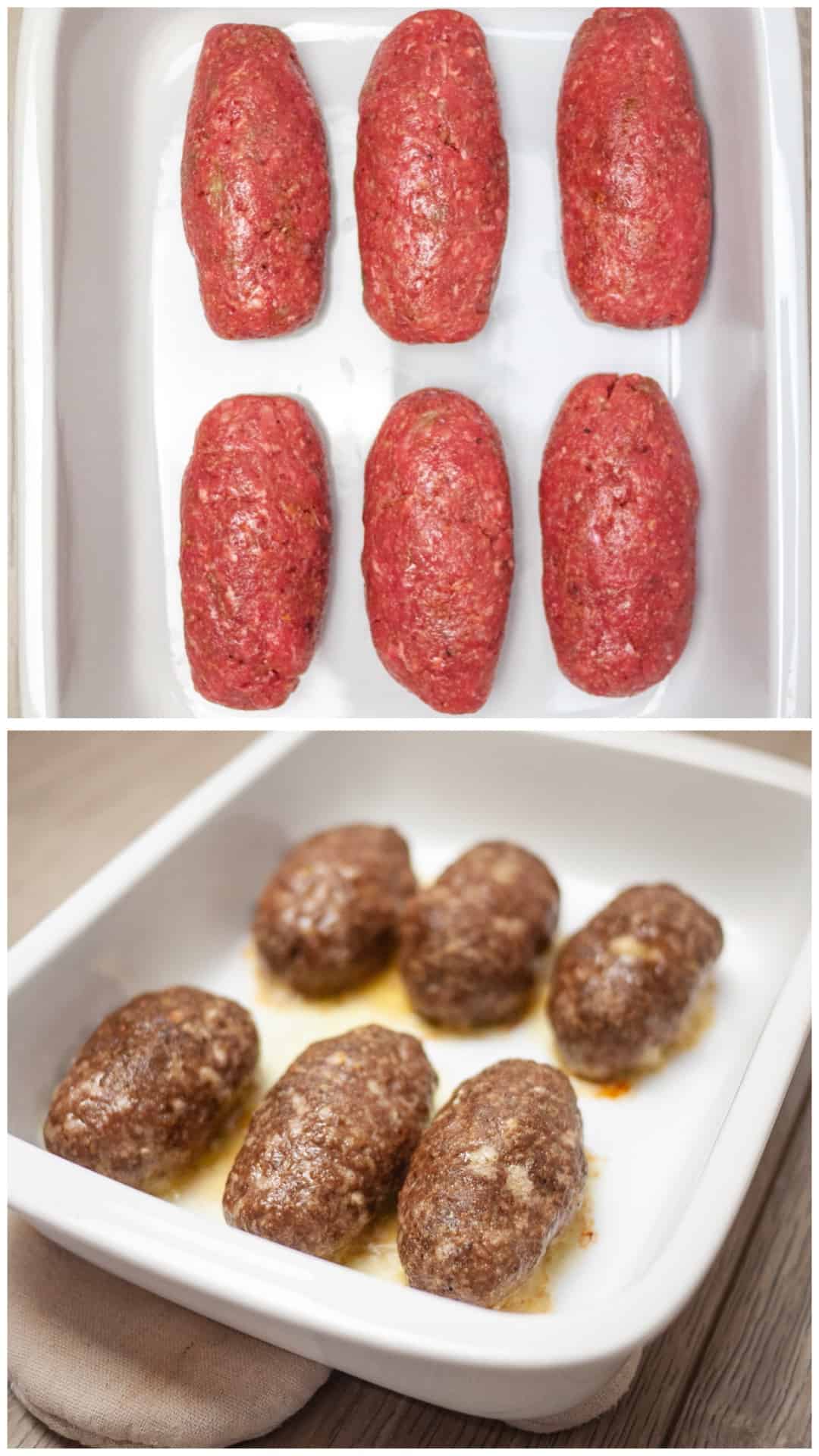 Traditional Soutzoukakia recipe (Greek baked Meatballs in tomato sauce) - preparing the meatballs